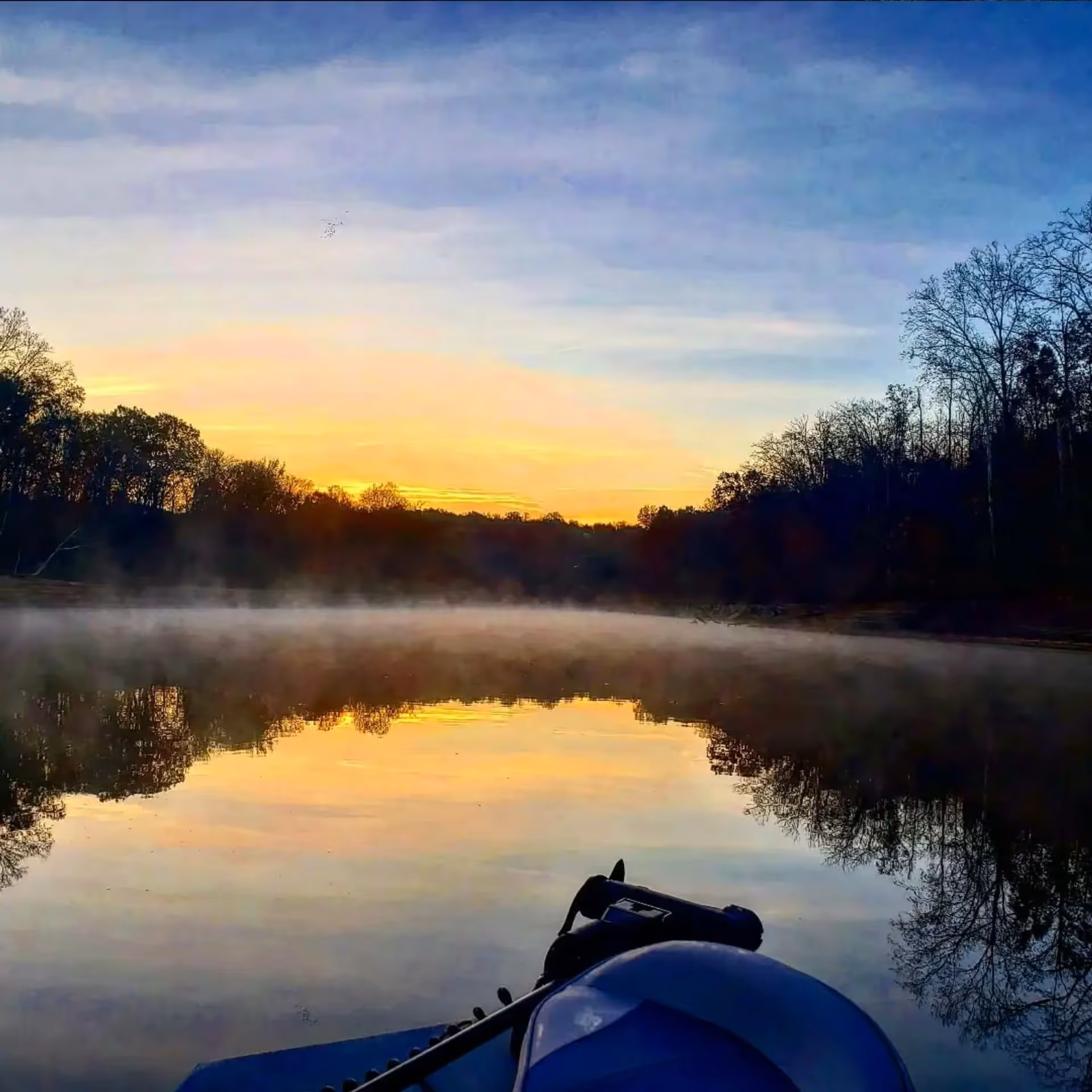 Angler fishing on moving water